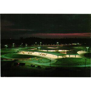 Brazil Salvador Bus Terminal Nighttime View Vintage Postcard Used 1988 Stamps